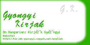 gyongyi kirjak business card